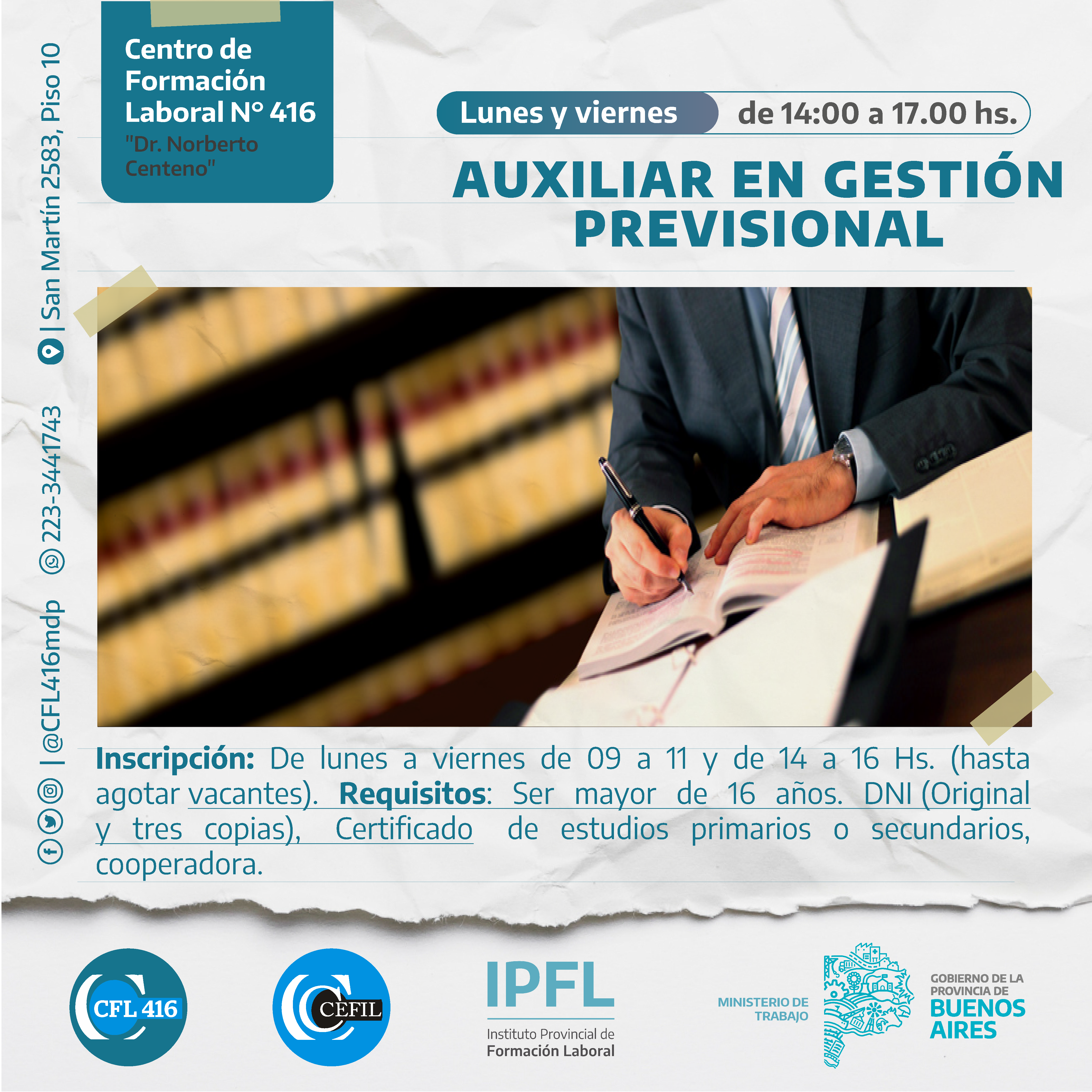 Auxiliar en Gestión Previsional